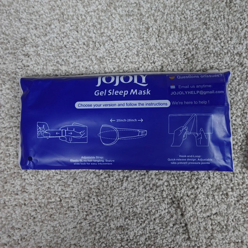 JOJOLY Cooling Gel Eye Mask Blue Cold Compress Adjustable Strap‎ Sleep Mask NEW